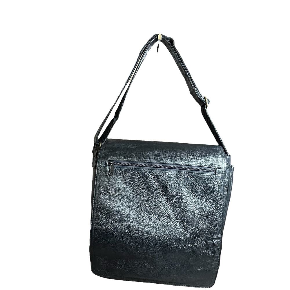 Vintage Wilsons Leather Black Messenger Crossbody Bag Laptop Tablet iPad Case
